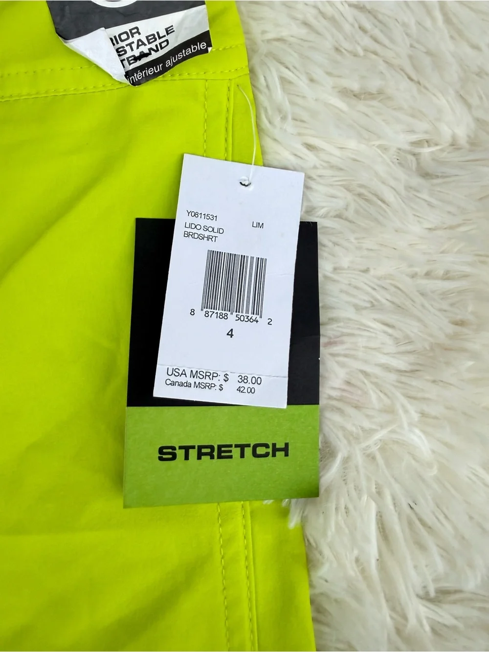 Volcom Kidd’s Neon Lime Stretch Swim Trunks